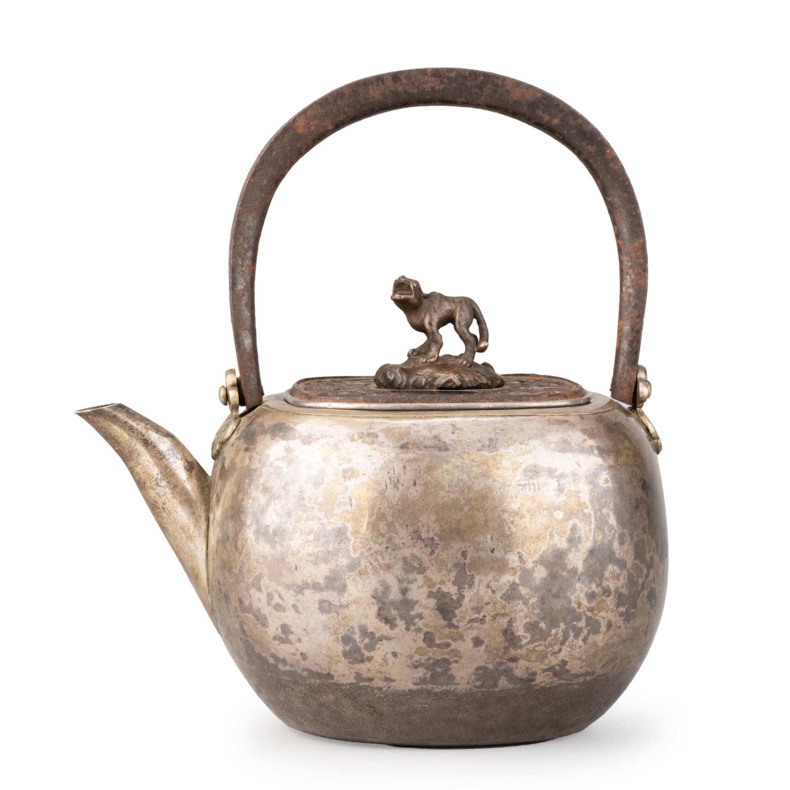 Silver Water Kettle with Iron Tiger Finial (1 of 11)