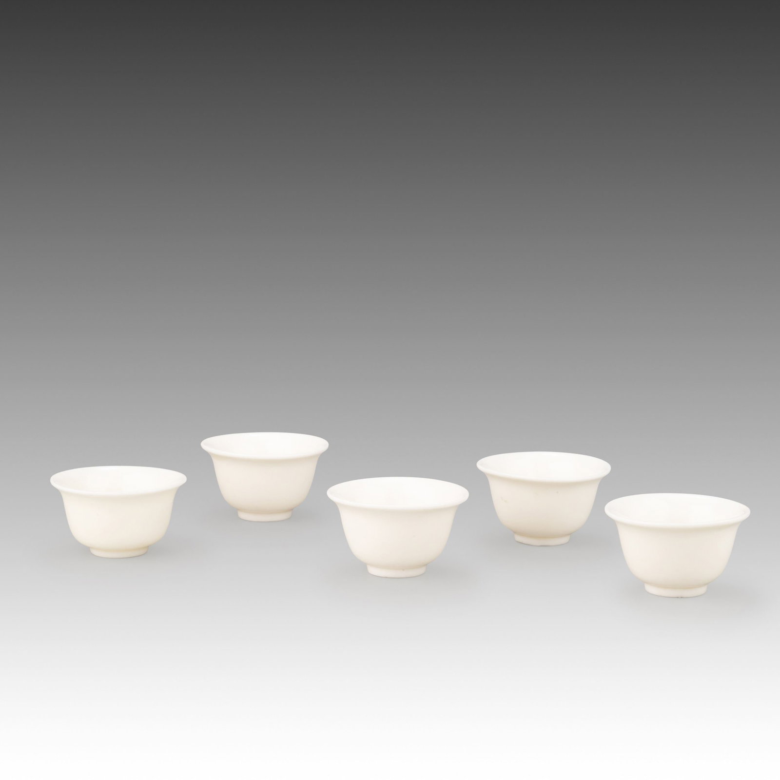Set of Five Dehua Tea Bowls (1 of 9)