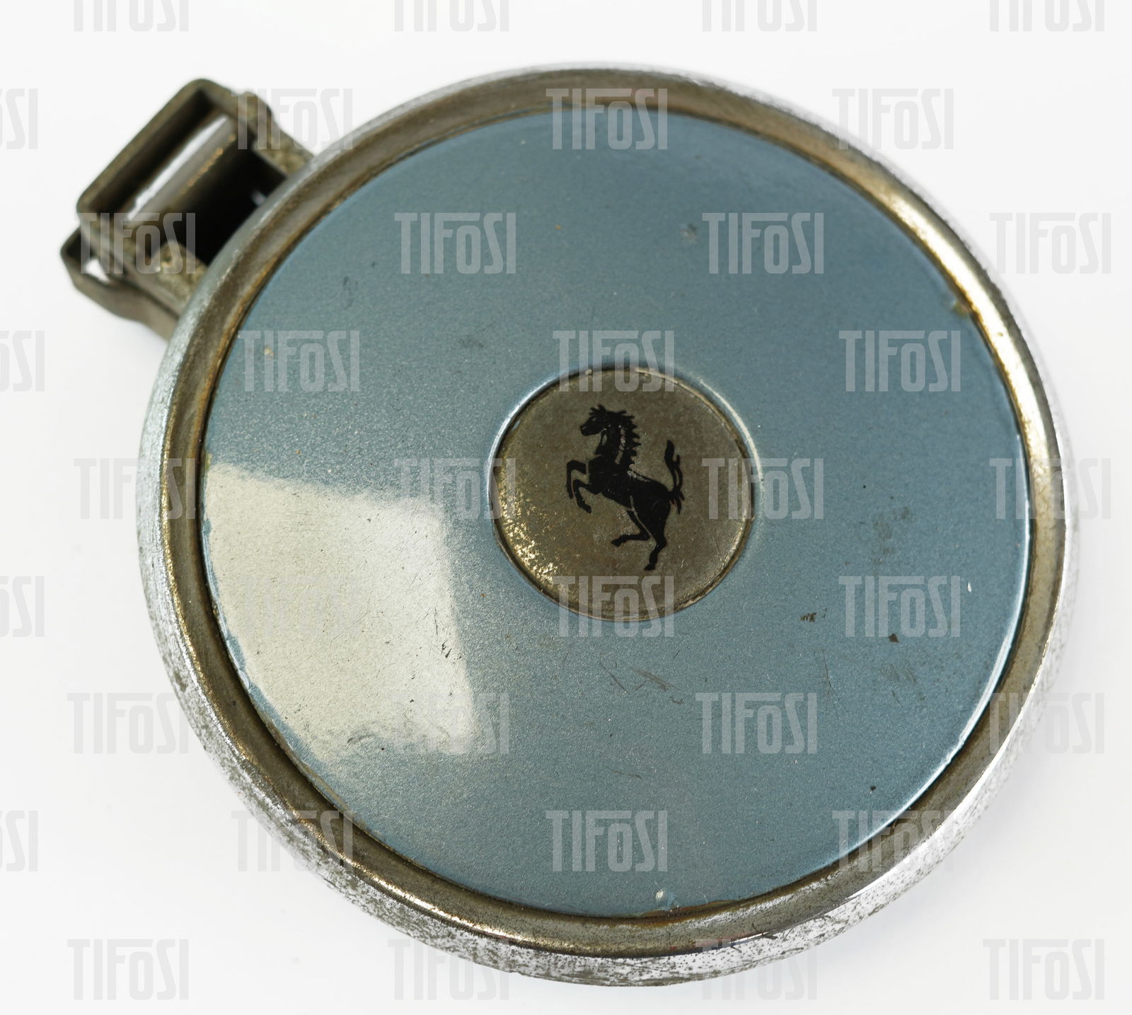 Ferrari 330 GTC Fuel Filler Cap: An original Ferrari 330 GTC fuel filler cap, has a slight bend from accident damage.