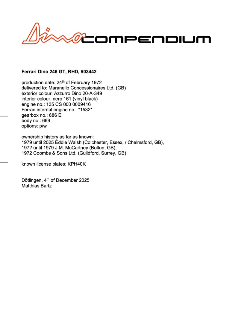 1972 Ferrari Dino 246 GT *03442* - 20