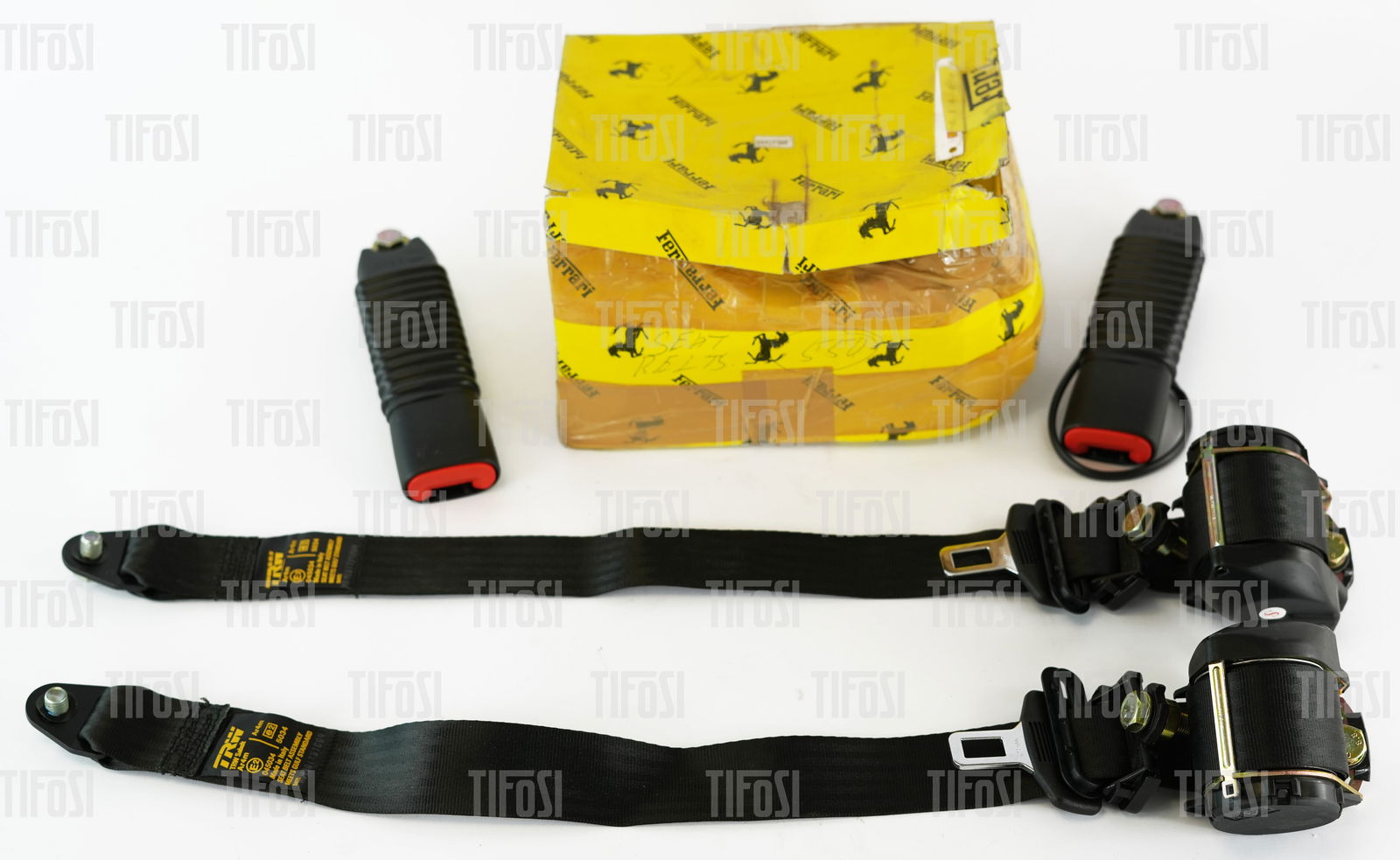 Ferrari 550 Maranello Seat Belt Complete Set NOS: A complete set of NOS Ferrari 550 seatbelt assemblies, very hard to find.