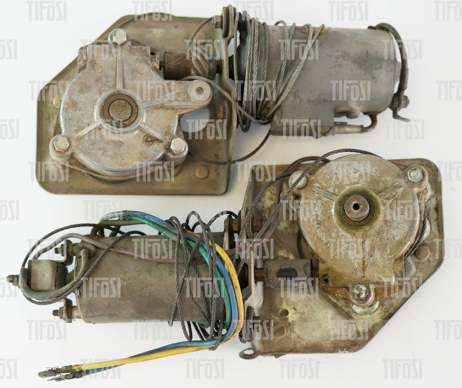 Ferrari 246 365 Ducellier Fispa Window Motors: A pair of original Fispa/Ducellier electric window motor mechanisms, as fitted to Ferrari 246 Dino and 365 models. Good used condition.