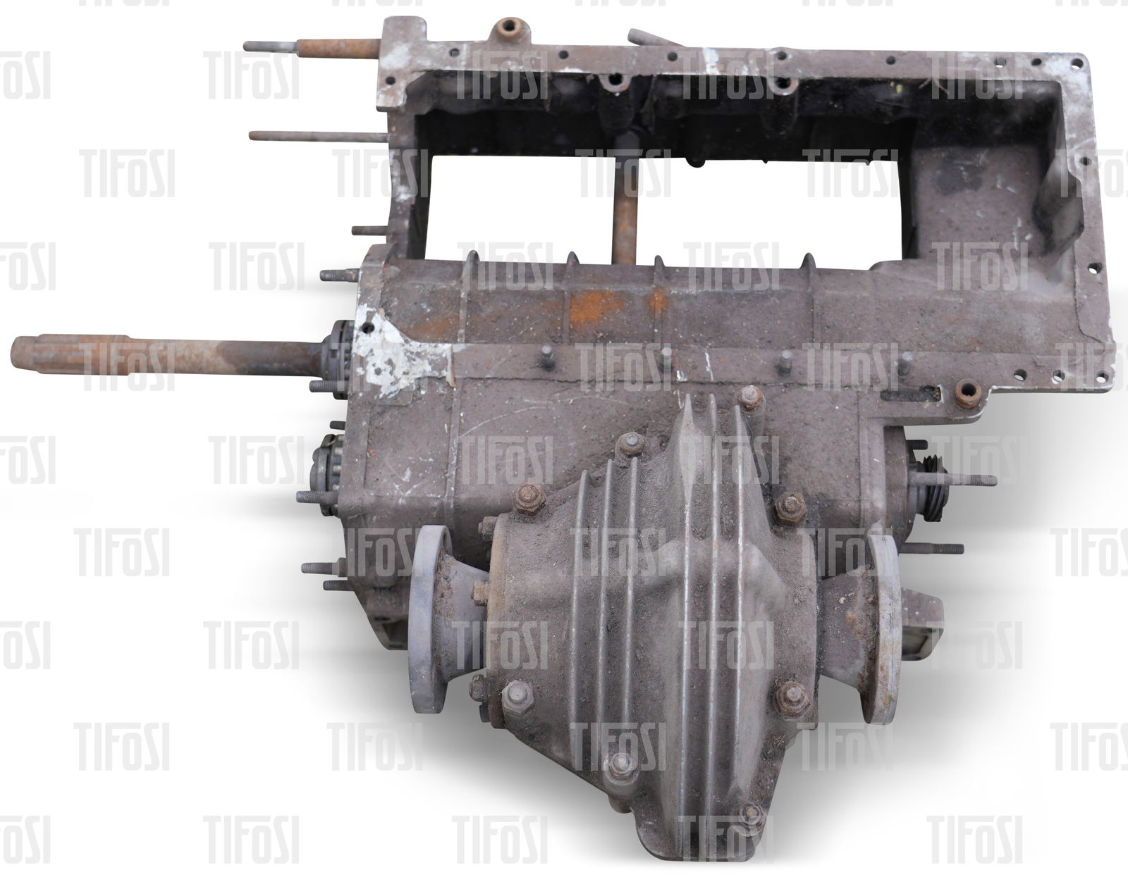 Ferrari 308 Gearbox F106AL: An original Ferrari 308 gearbox tipo F106AL, stamped 469. Gear cluster appears in good condition, sump cover missing.