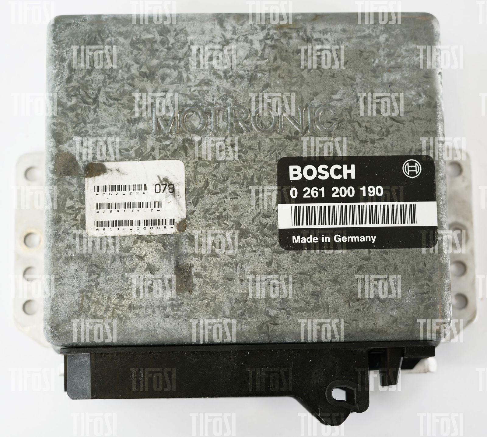 Ferrari 348 Motronic Bosch ECU: A used Bosch ECU removed from an accident-damaged 1989 Ferrari 348 TB.