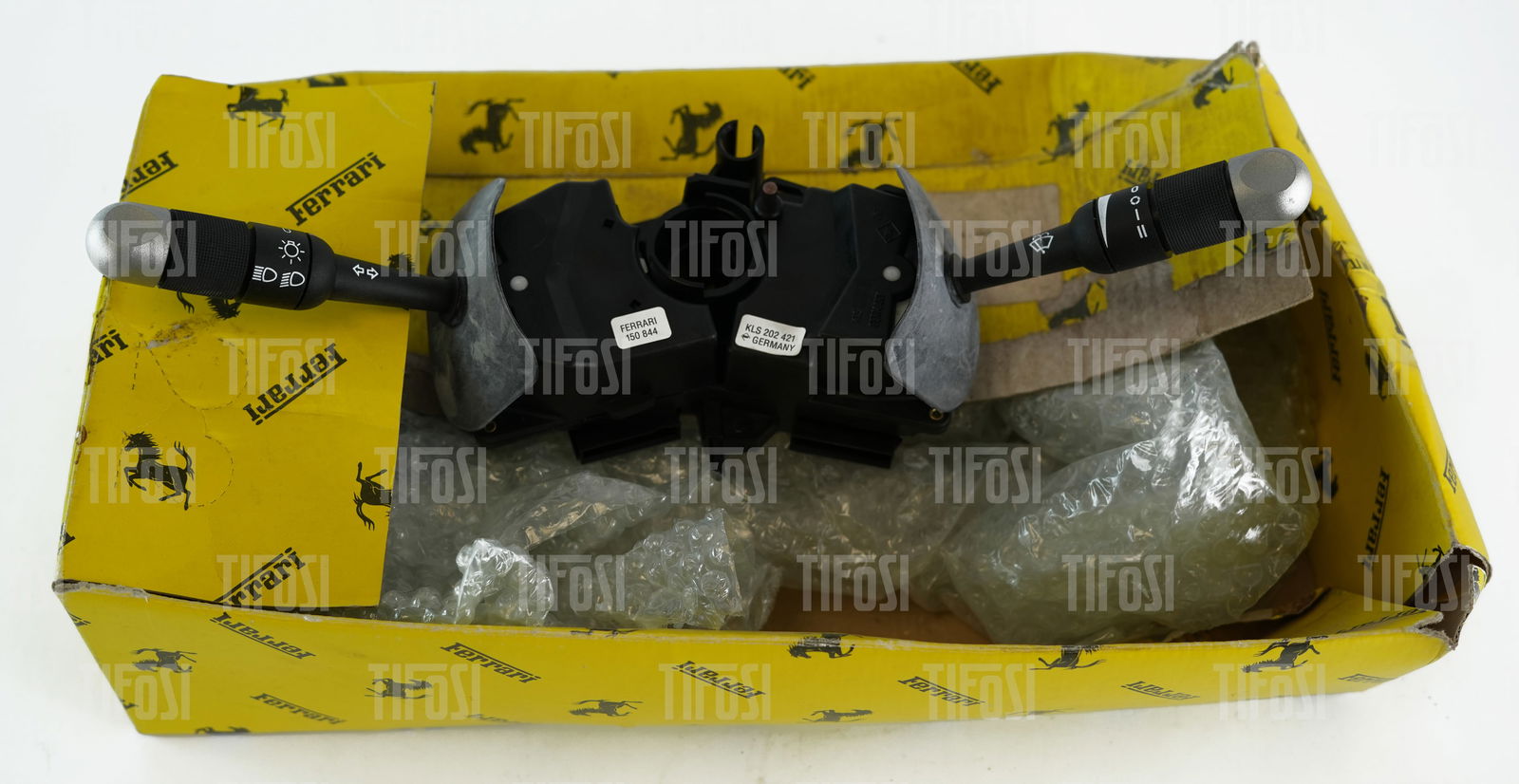 Ferrari 550 Maranello NOS Indicator Stalk: A new old stock Ferrari 550 indicator stalk assembly, still in Ferrari packaging.