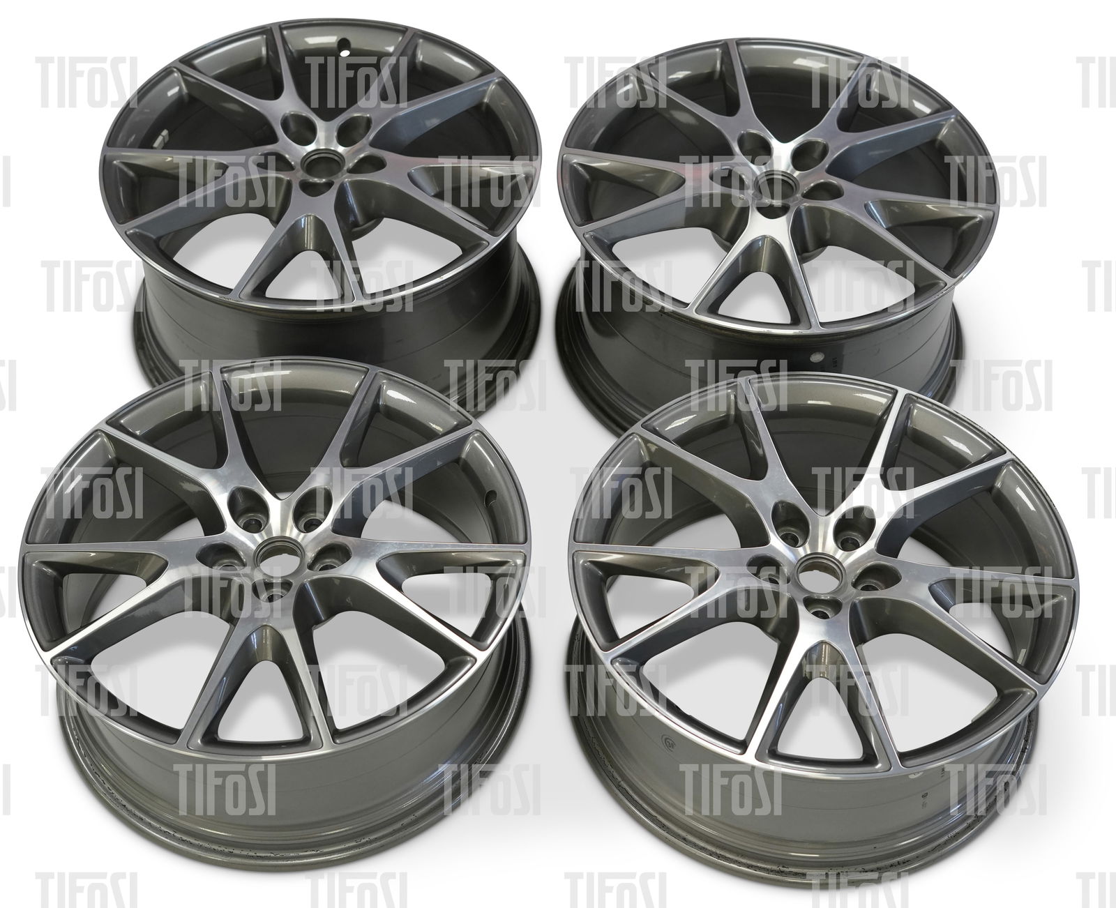 Ferrari California 20 Inch Speedline Wheel Set: A set of genuine Spedline wheels to suit Ferrari California. Gunmetal finish, overall very good condition with the odd mark here and there.