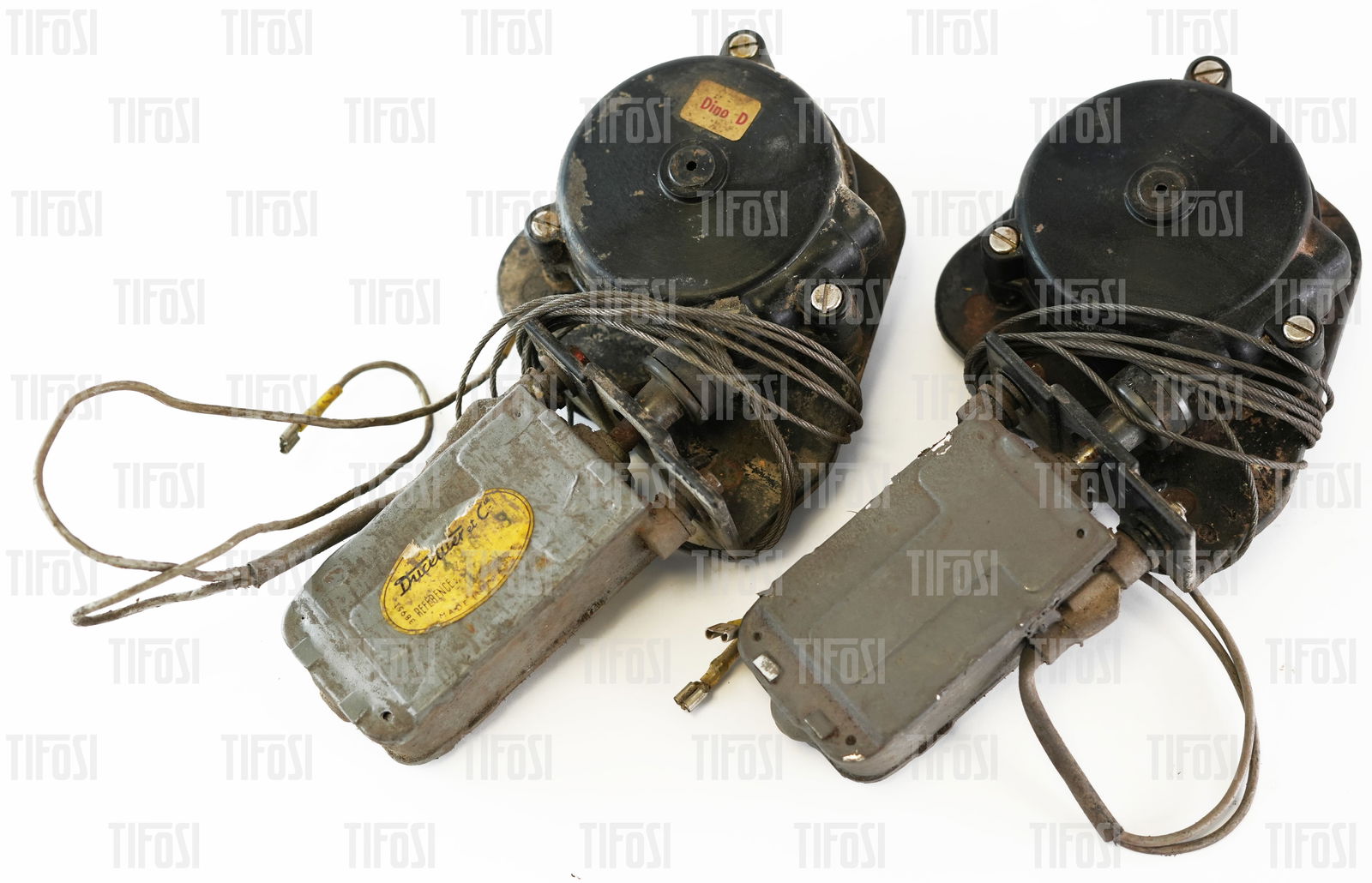 Ferrari 246 Dino 308 Ducellier Window Motors: A pair of original Ducellier electric window motors to suit Ferrari 308 and late 246 Dino cars. Good used condition.