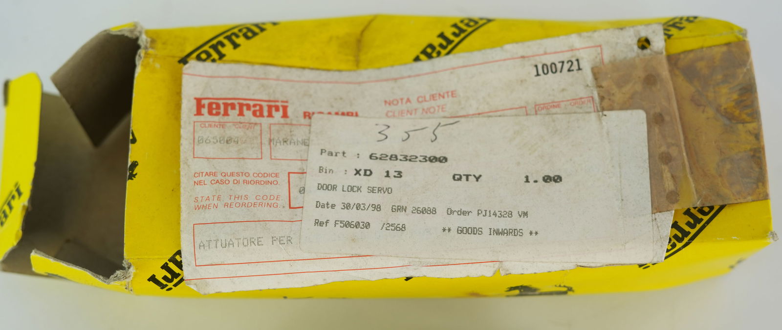 Ferrari 355 Door Lock Servo NOS - 2