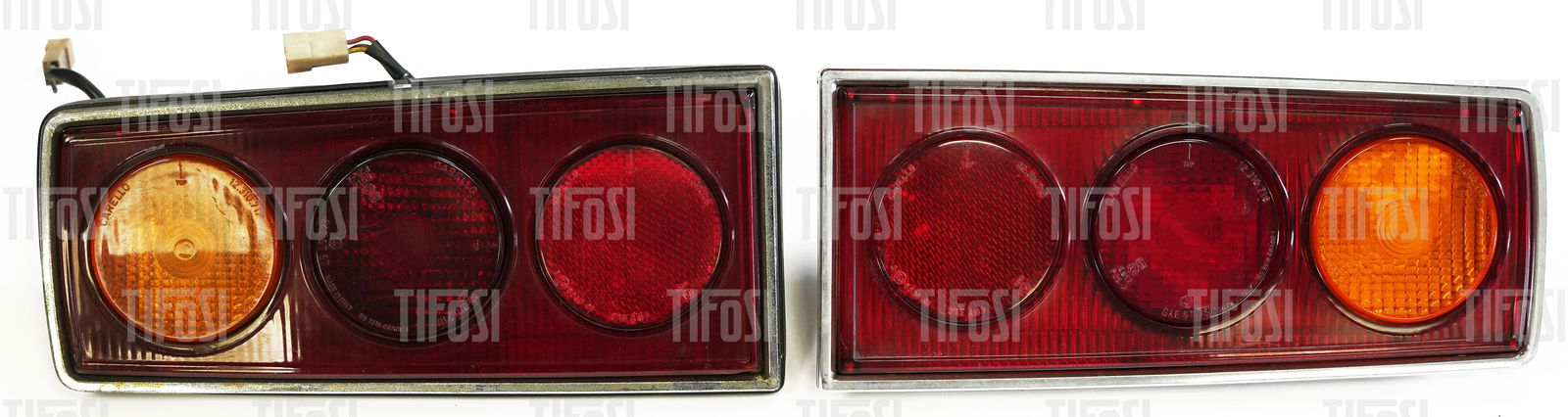 Ferrari 308 GT4 Dino Carello Rear Light Units: A pair of good used rear light pods from a Ferrari 308 GT4 Dino, produced by Carello.