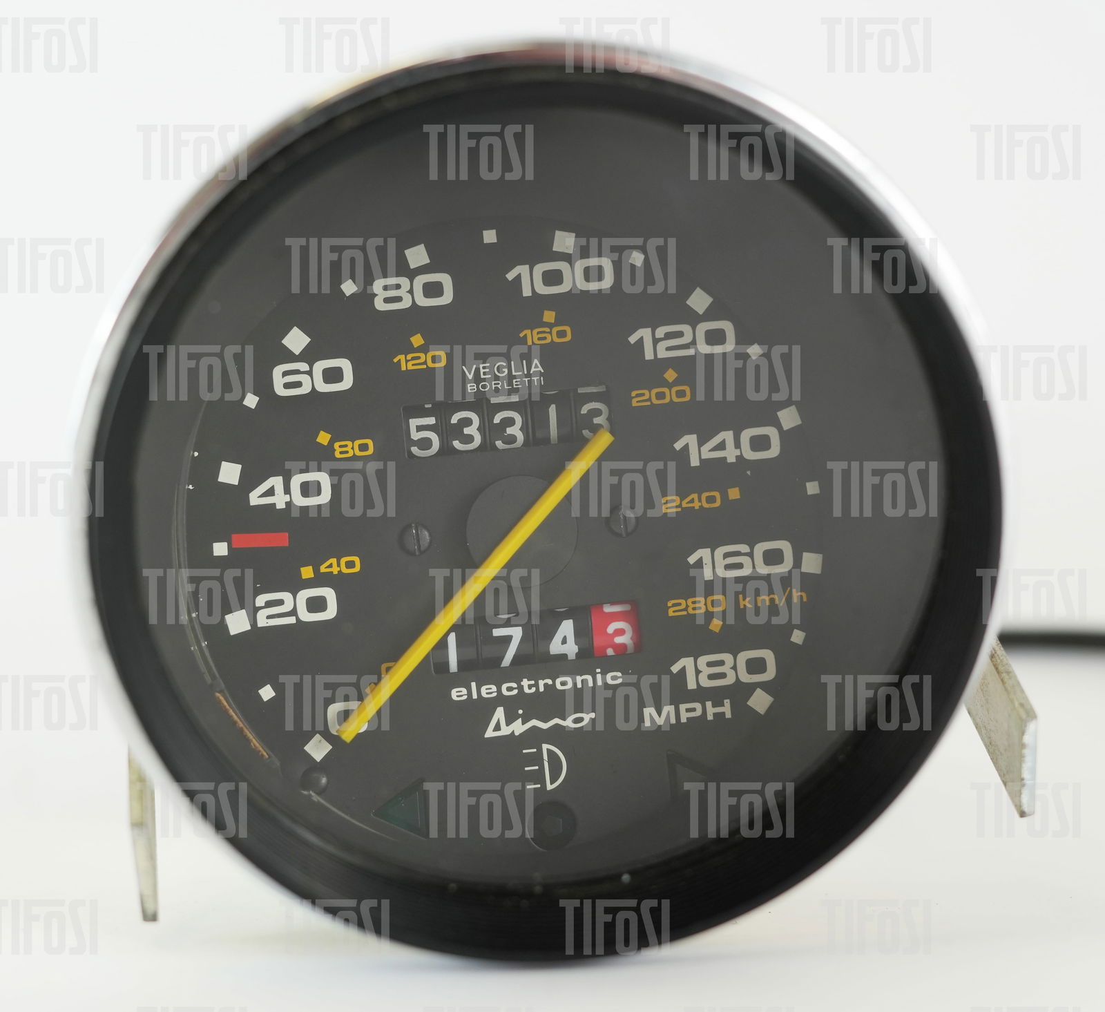 Ferrari 308 GT4 Dino MPH Speedometer: A good used Veglia speedometer removed from a RHD Ferrari 308 GT4 Dino.