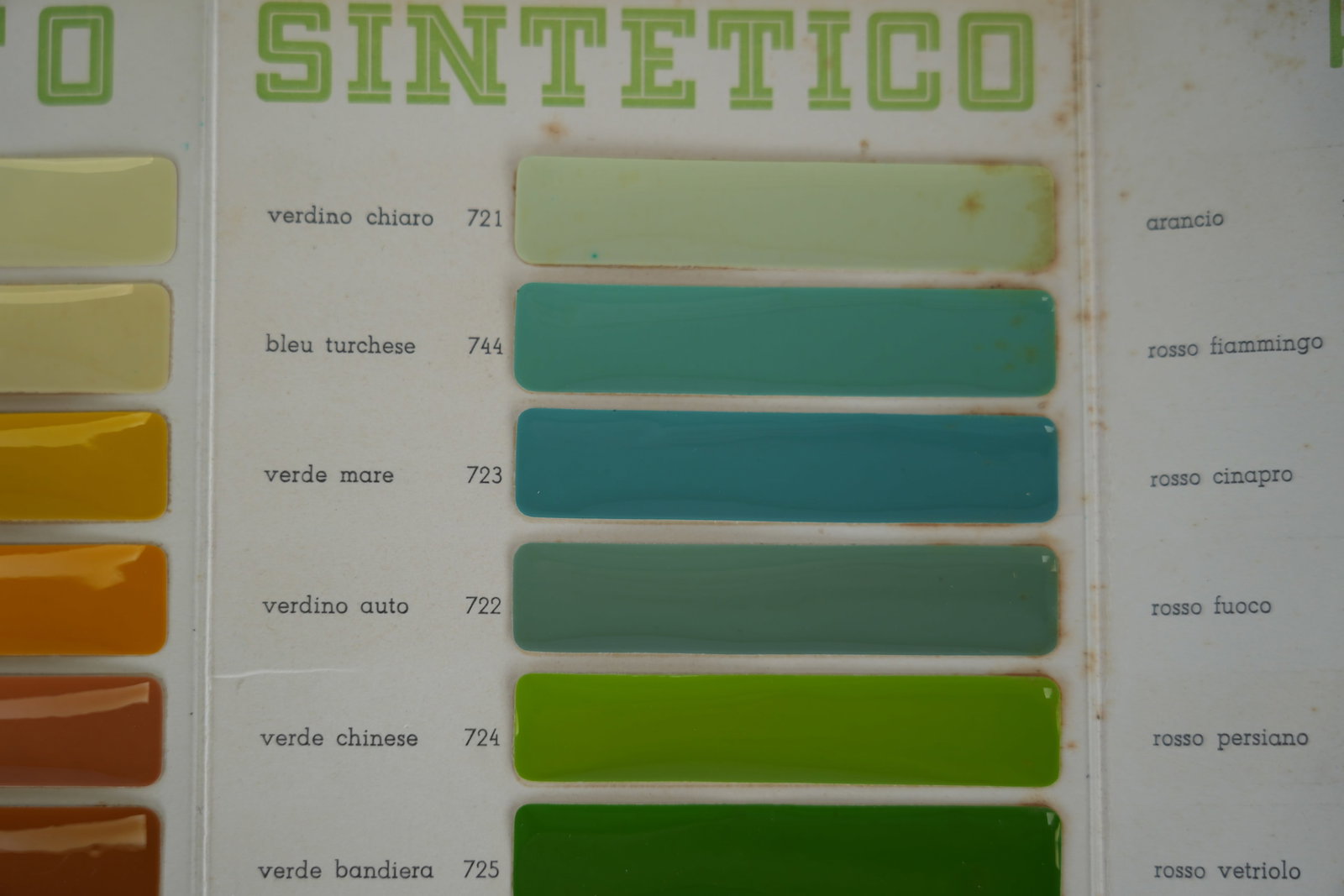 1940s Paramatti Ferrari Paint Colour Sample Chart - 4