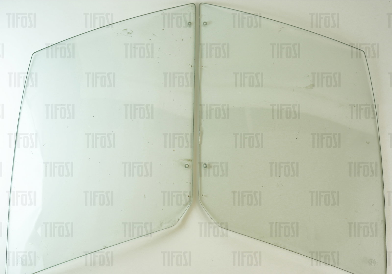 Ferrari 330 GTS Door Drop Glass: Extremely rare Ferrari 330 GTS door drop glass pair. Original Securit production with correct green tint. Used condiiton. 