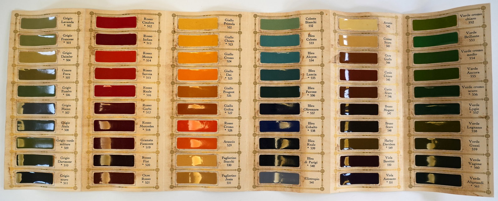 1940s Standard Stavarit Paint Colour Chart Ferrari - 2