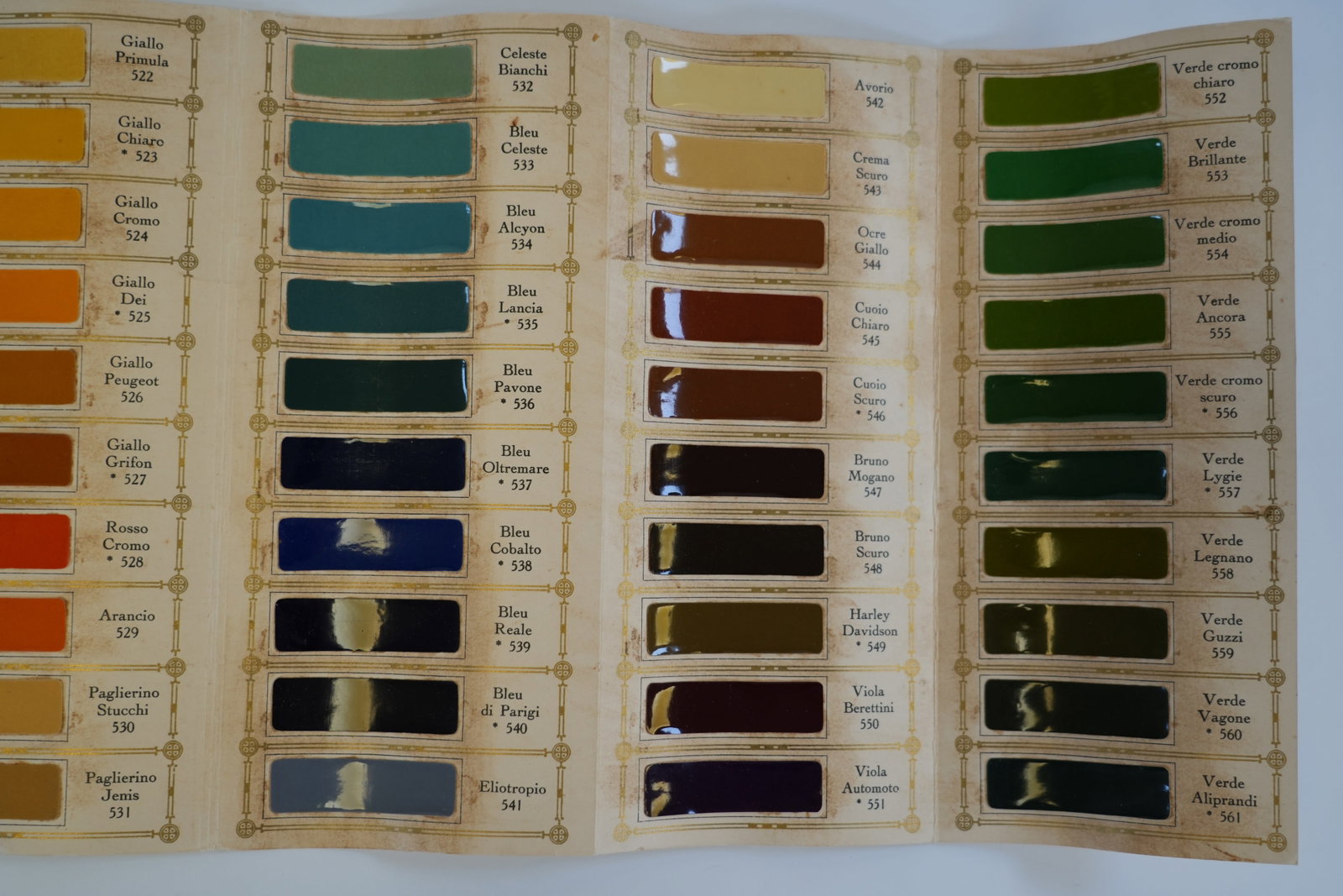 1940s Standard Stavarit Paint Colour Chart Ferrari - 4