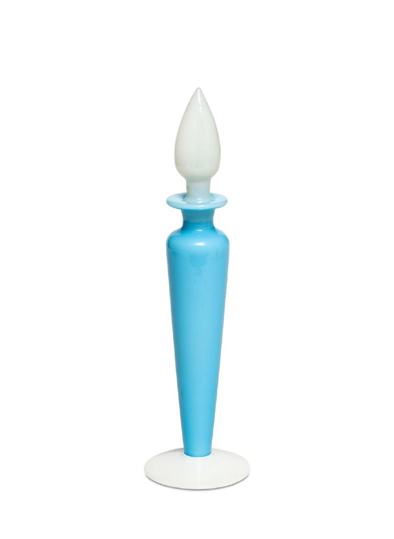 1920s Steuben Blue Jade Glass Perfume Bottle