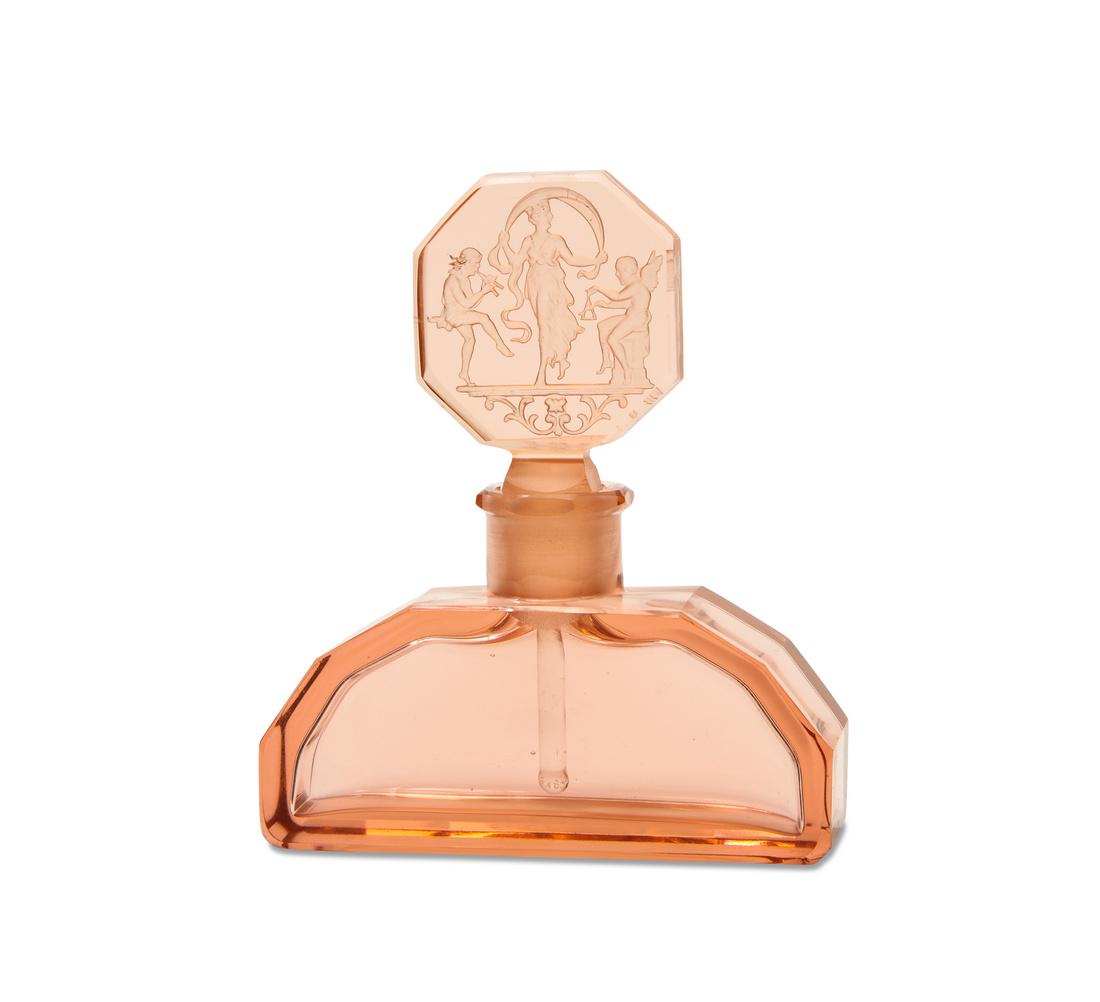 1930s Czech Hoffmann pink crystal perfume bottle (1 of 1)