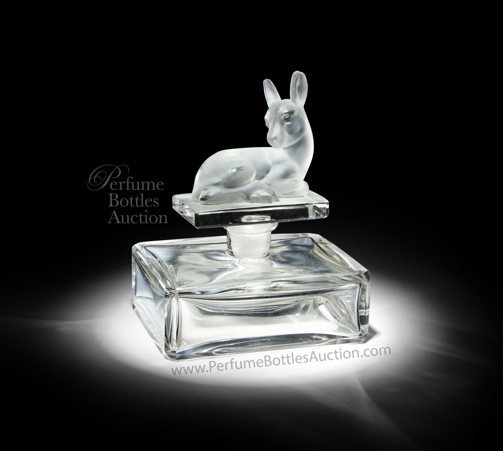 1930s Rare Czech Perfume Bottle, fawn stopper (1 of 2)