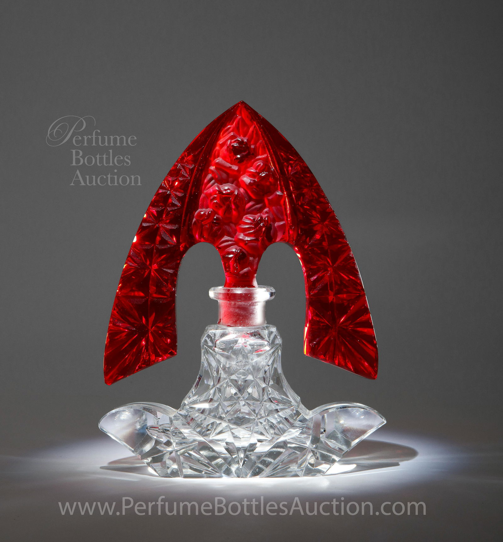 1930s Czech Red Tiara Perfume Bottle (1 of 1)