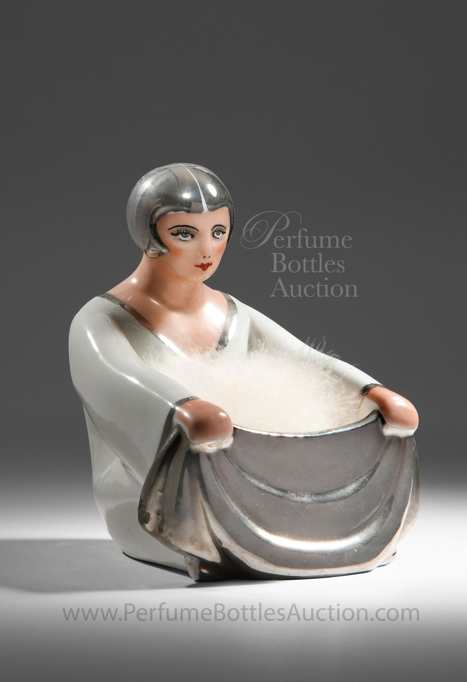 Unusual French Art Deco Porcelain Powder Box (1 of 3)