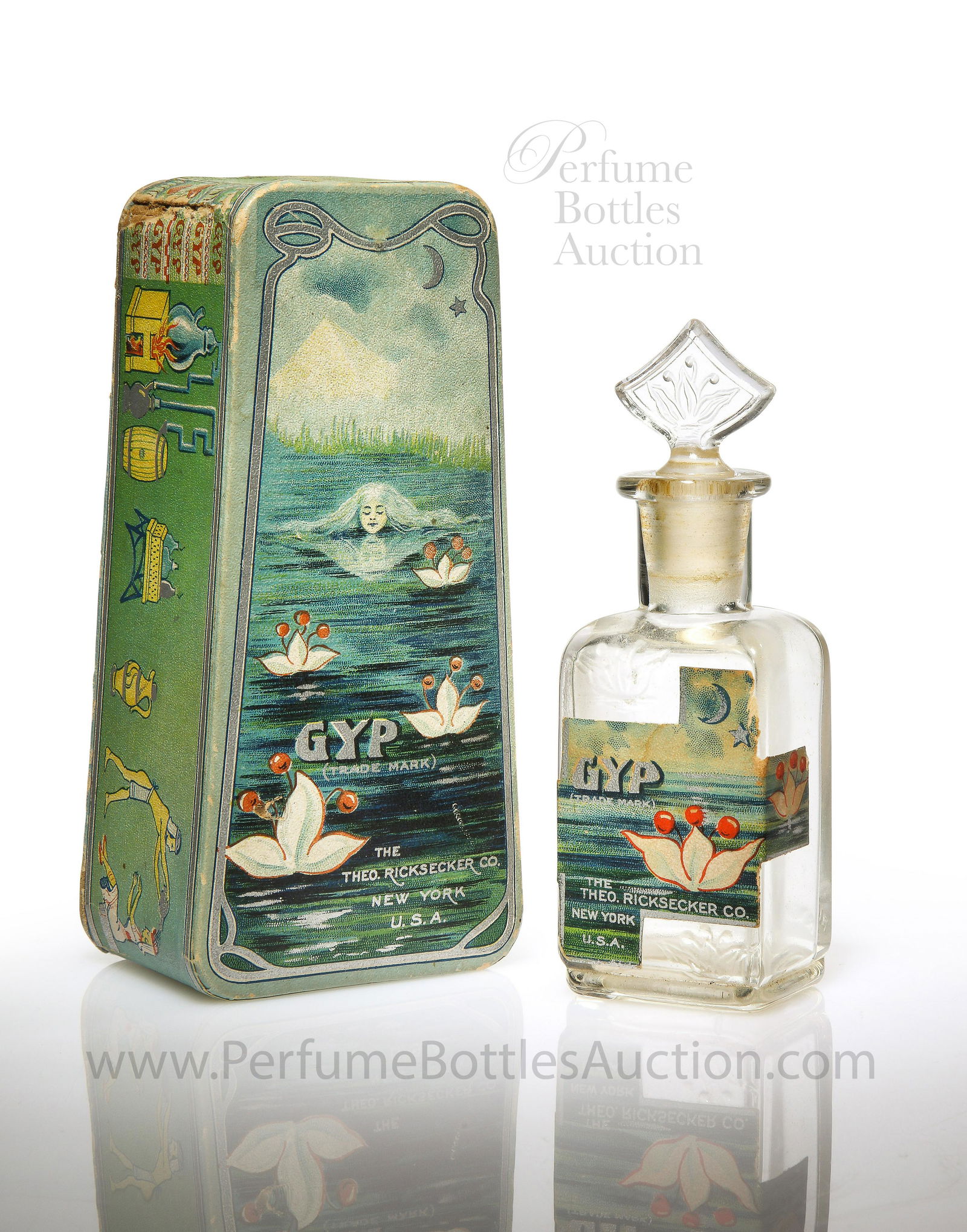 1900 Theo Ricksecker Gyp Perfume Bottle, Art Nouveau (1 of 3)