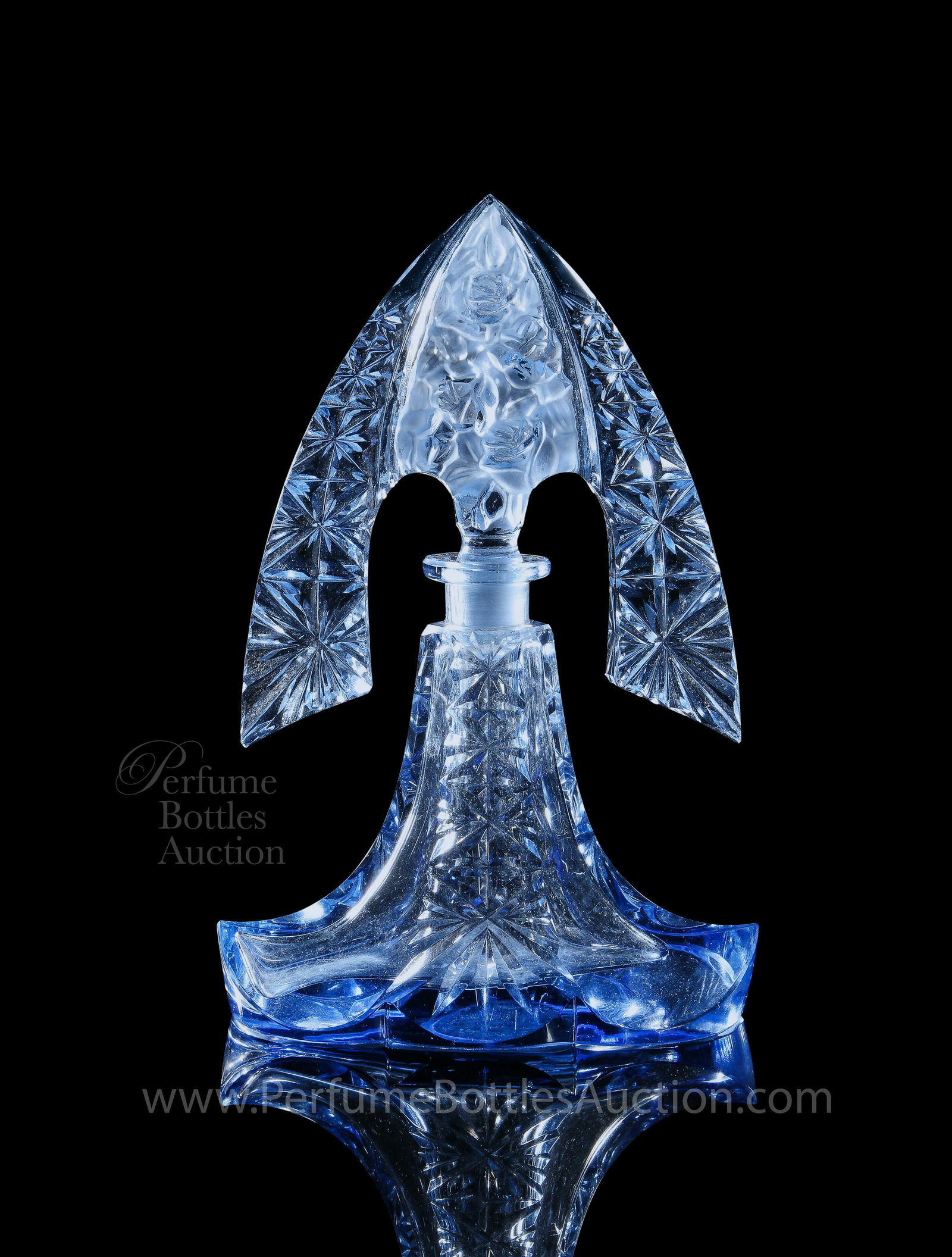 C1930 Czech blue crystal tiara perfume bottle (1 of 1)