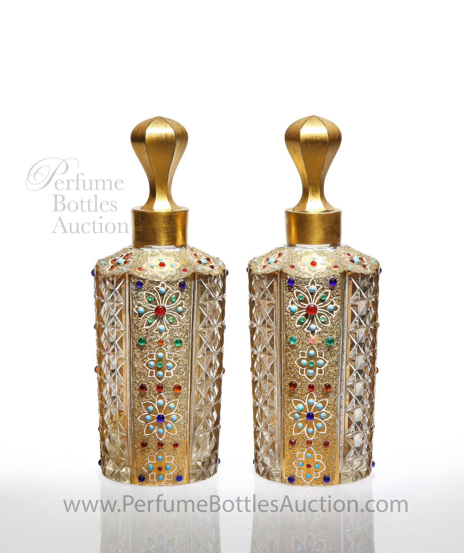 Early 20th C. Bohemian crystal perfume bottles (1 of 1)