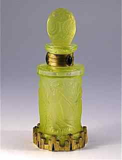 1920s Hoffman Czech Vaseline Perfume Vintage 1930s Hoffman Jeweled Czech