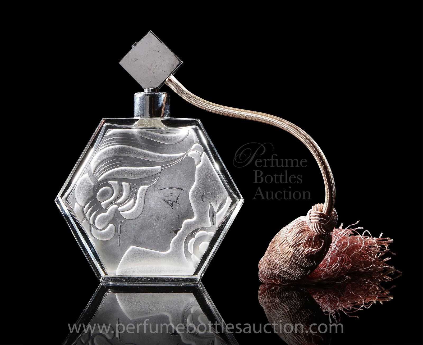 c1930 Art Deco Czech crystal perfume atomizer (1 of 1)