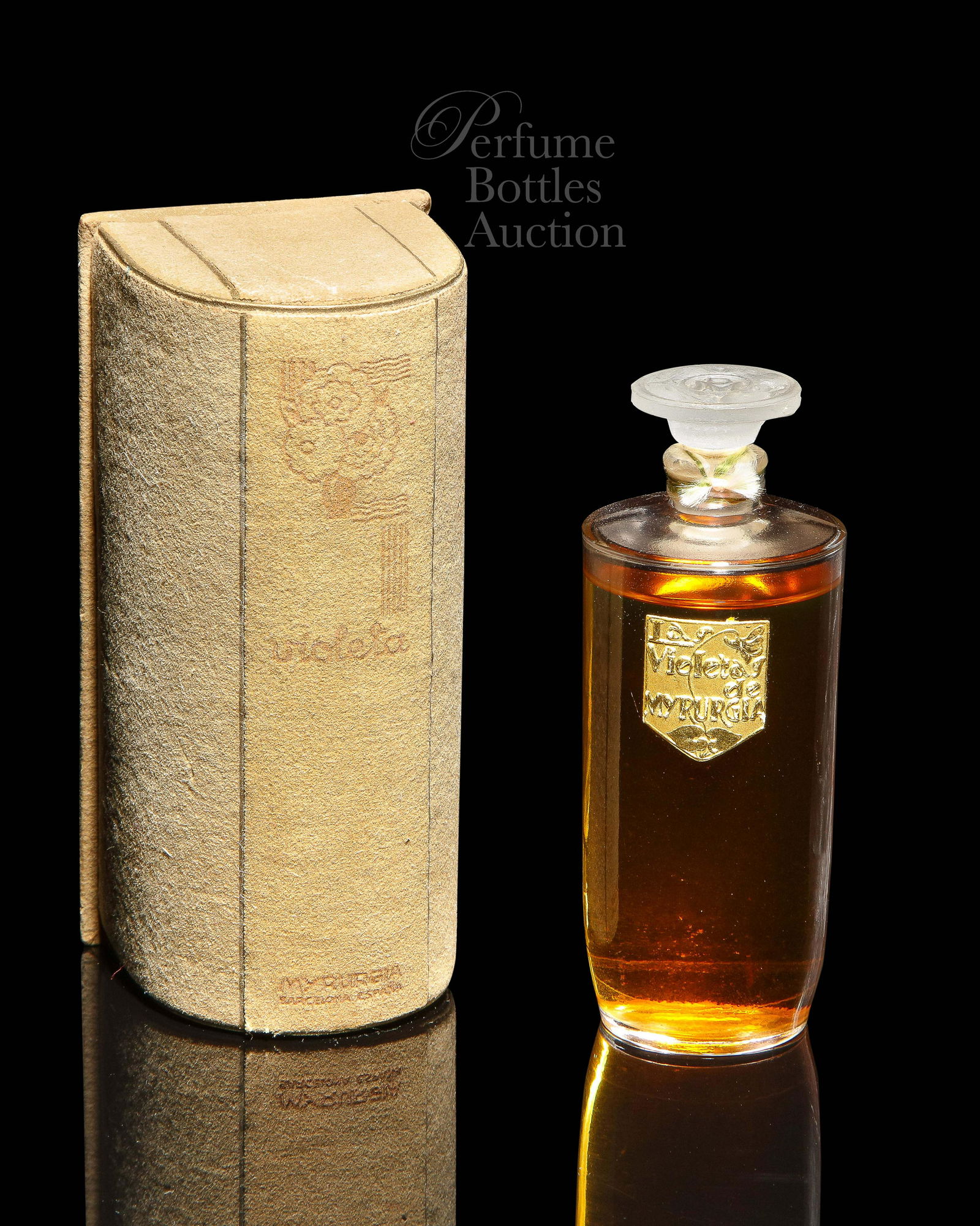 Julien Viard for Myrurgia Las Violetas perfume bottle with art deco box (1 of 1)