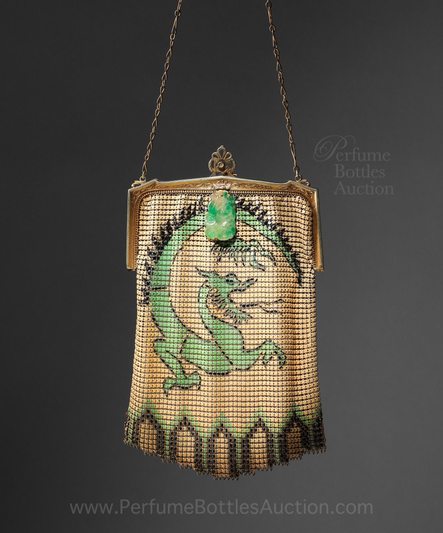Whiting and Davis Art Deco Mesh Purse featuring a Dragon (1 of 2)