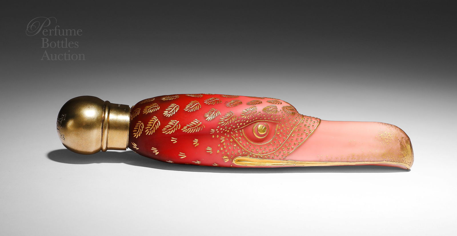 Thomas Webb and Sons Falcon Head scent bottle, Queens Burmeseware glass (1 of 1)