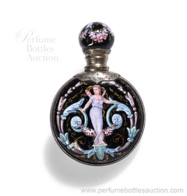 mid 19th century Limoges enamel scent bottle