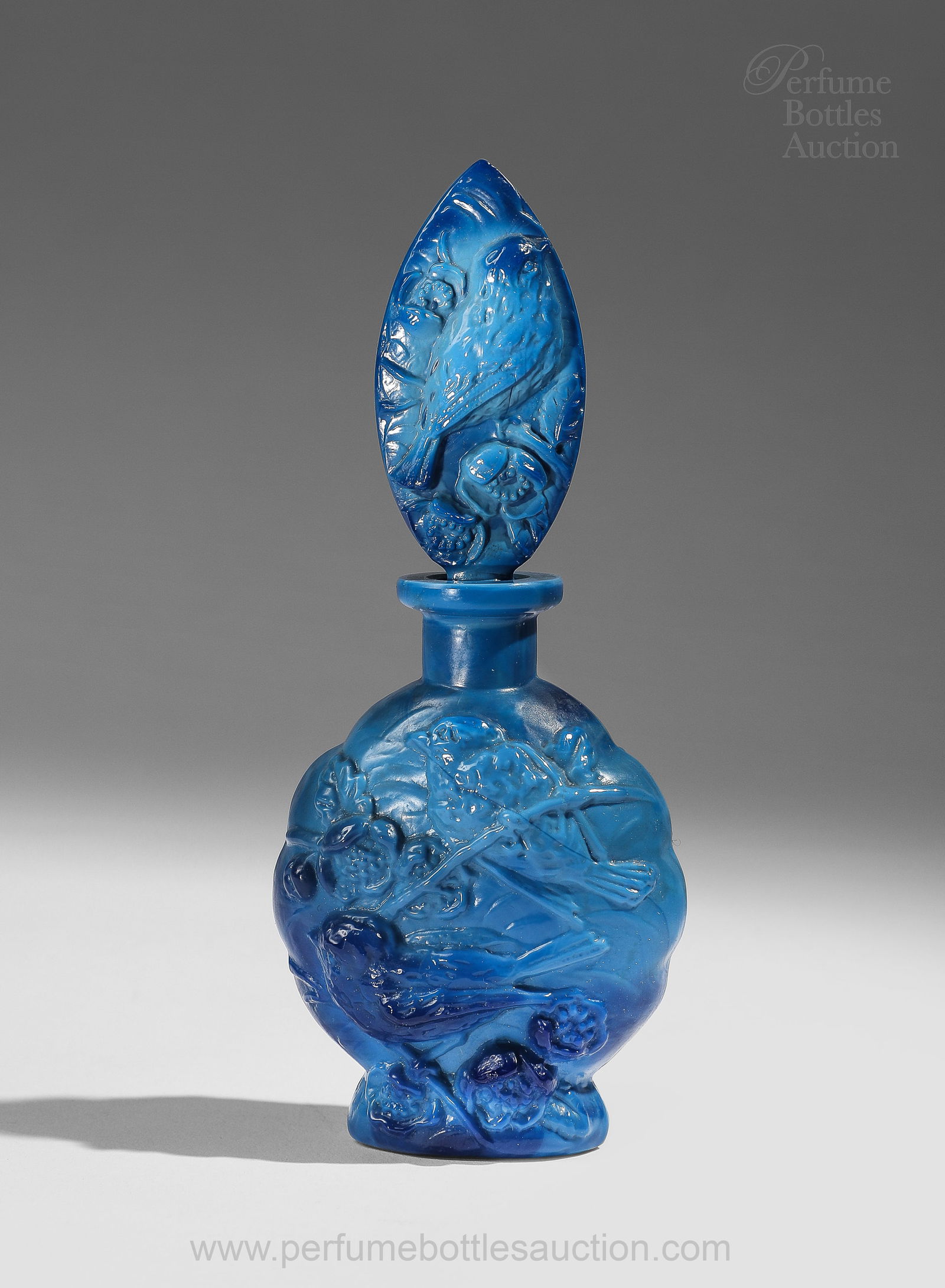 1930 perfume bottle Curt Schlevogt "Ingrid" line, lapis glass (1 of 1)
