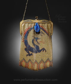 rare Whiting & Davis 1920s purse, Chinese dragon