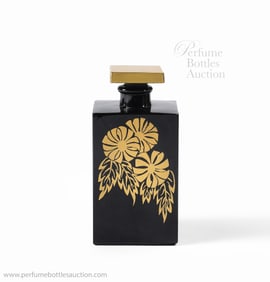Black glass art deco perfume bottle for Miss Jackson's - No. 8