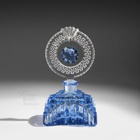 Art Deco Czech perfume bottle with hanging jewel
