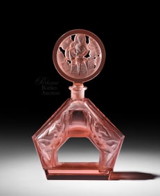 Art Deco Heinrich Hoffmann pink Czech crystal perfume bottle