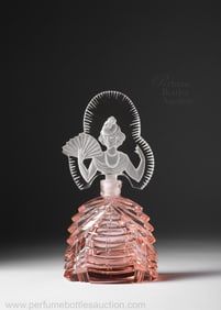 1930s Vogel & Zappe Art Deco Czech perfume bottle as a woman in dress