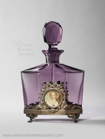 Large Czech perfume bottle in amethyst crystal with Austrian gilt mounts