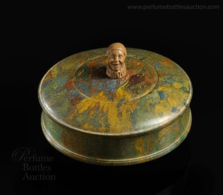 Rare marbleized Ebonite powder box