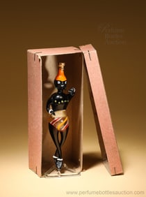 1920s Hetra blown glass perfume bottle, Rochambeau "Jasmin"