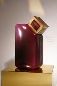 1925 large Baccarat Art Deco perfume bottle for Ybry "Mon Ame" in "Amethyst" color