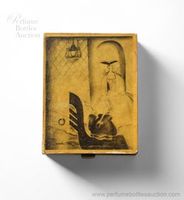 1929 Grenoville Casanova art deco vanity powder box, design by Marcel Bovis