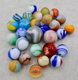 Large Grouping of Vintage Agate Marbles
