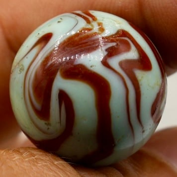 Amazing Large ALLEY Agate Calligraphy Flame SHOOTER Marble (1 of 11)