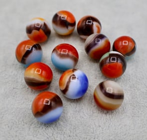 VITRO AGATE ALL RED BLACK LINE Marble Grouping