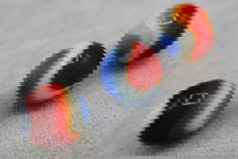 3 AKRO Agate Patriot Type Corkscrew Marbles: 3 very nice patriot type marbles by AKRO. 1940’s era. Near Mint, all with good color and shine. All 3 are approximately 3/4&rdquo;.