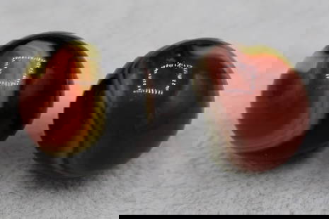 Pair of AKRO Agate Marble Company Tri-Color Indian Blanket Corkscrew: A very nice pair of AKRO Indian Blanket Marbles. Mint Condition, Shiny Surfaces. 1925-1933. 3/4&rdquo; Approximately.