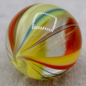 Contemporary Handmade Swirl Latticino Multi-Color Marble