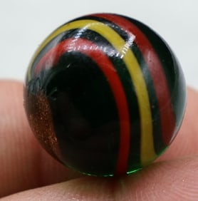Handmade 5/8 Contemporary Gold Lutz Indian Swirl Marble